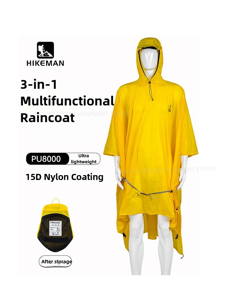 Emergency Poncho Rain - 15D/210T płaszcz przeciwdeszczowy wodoodporny poncho przeciwdeszczowe